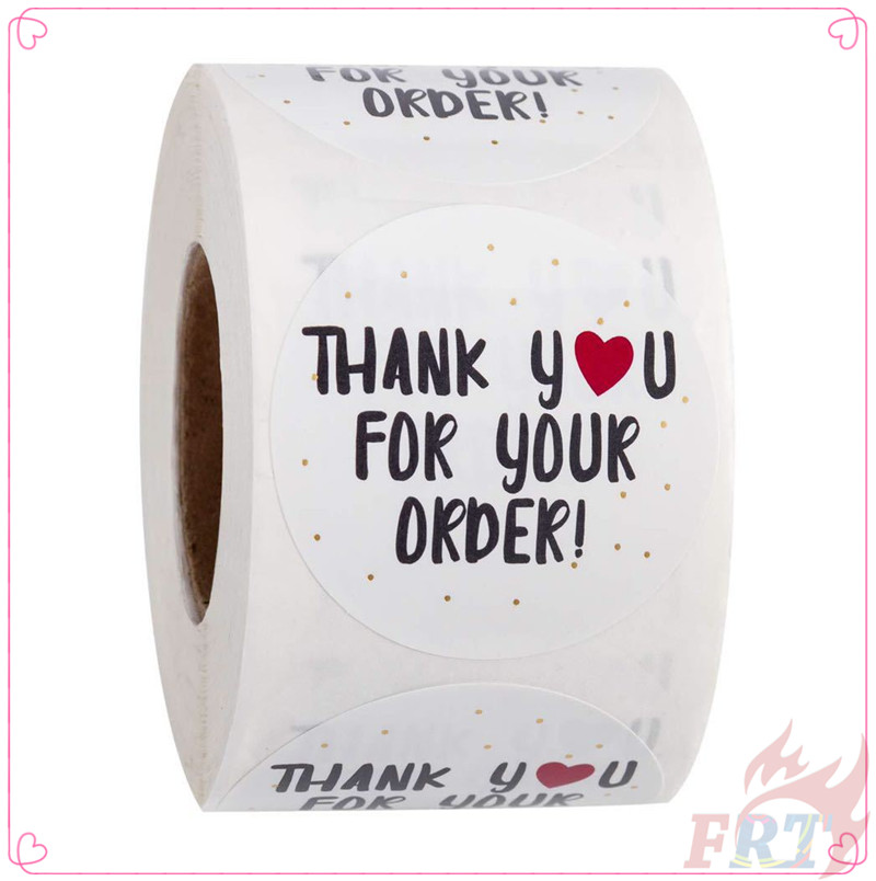 ▶ Nhãn Con Dấu ◀ Cuộn 500 Nhãn Dán &quot;Thank You For Your Order&quot; Dùng Để Trang Trí Sổ Tay