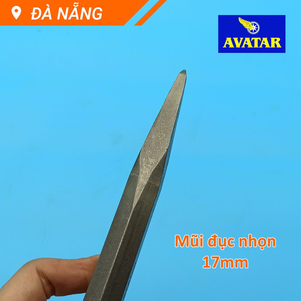 Mũi đục bê tông nhọn chuôi gài Avatar Φ17mm dài 300mm