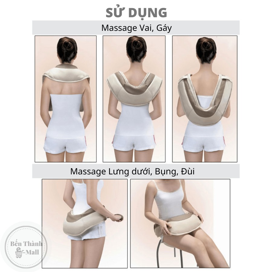 ✈️ [Freeship] ĐAI MASSAGE ĐẤM BÓP NECK SHOULDER NBC-J1 [20 mức độ đấm bóp] [Công suất 50W]