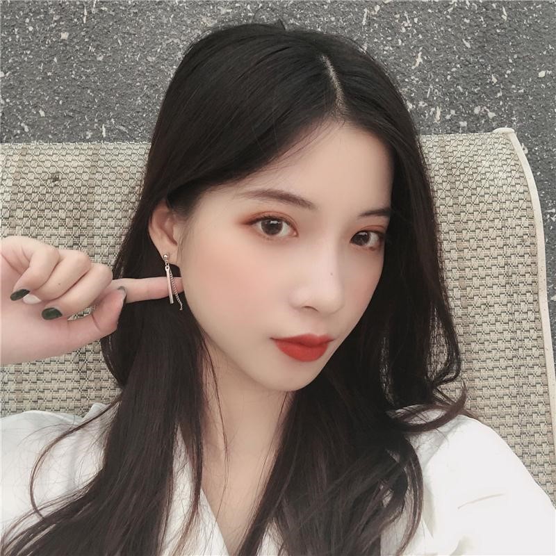 Đôi Khuyên tai dáng dài PAPAOZHU bằng bạc thời trang sành điệu cho nữ