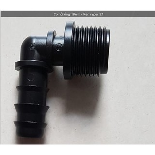 Co nối ống 16mm - Ren ngoài 21