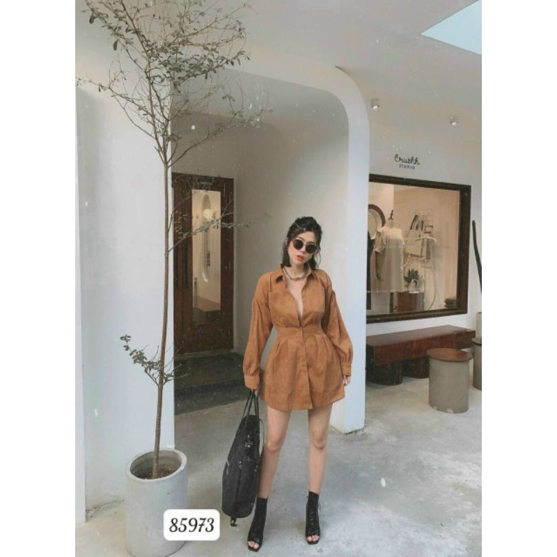 Váy công chúa dự tiệc cổ sơ mi tay dài vải mát đi chơi đi biển hàng cao cấp - 85973 | BigBuy360 - bigbuy360.vn