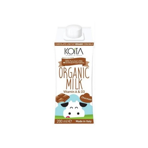 Sữa bò hữu cơ koita 200ml vị dâu socola hạnh nhân nguyên kem ít béo
