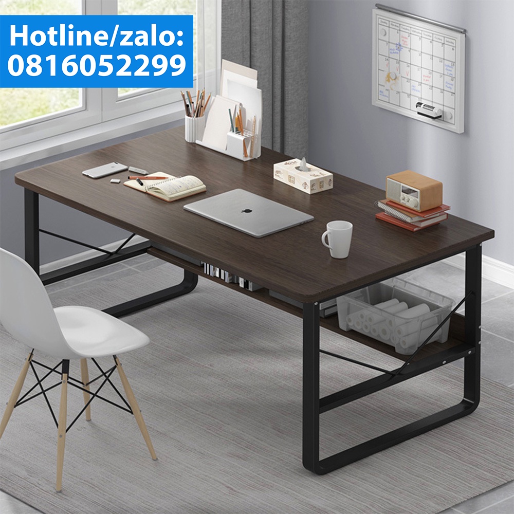 Bàn Làm Việc Có Kệ Lửng và Kệ Sách Đa Năng Trên Mặt Bàn 1mx60, 1m2x60, Bàn Văn Phòng Thông Minh, Khung Sắt Kèm Giá Sách