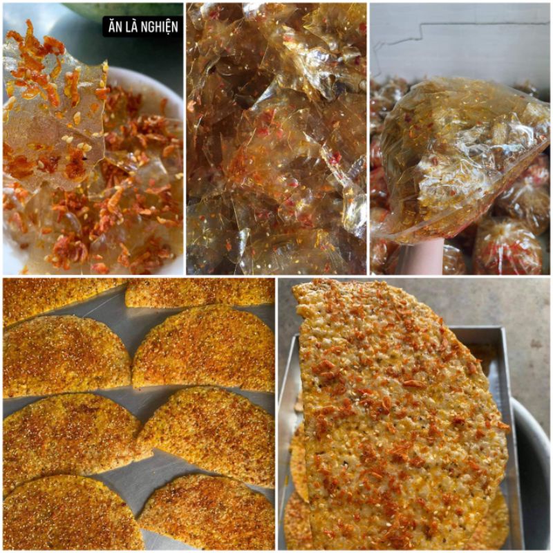 Bánh tráng nước dừa nướng sấy tép thơm ngon