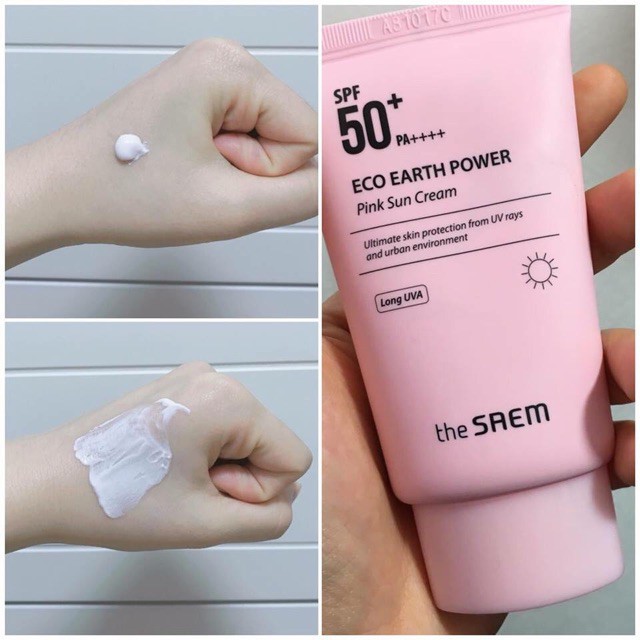 Kem Chống Nắng THE SAEM ECO EARTH POWER PINK SUN CREAM (SPF 50+/PA)++++ | BigBuy360 - bigbuy360.vn