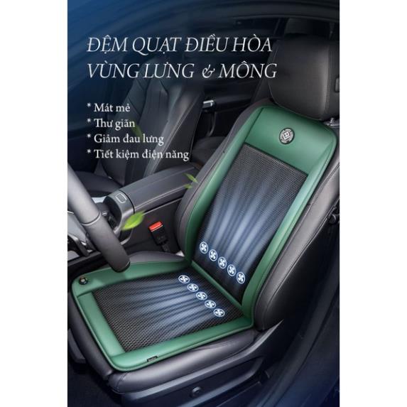 Lót Ghế Ô Tô Điều hòa Quạt điện – Bọc Ghế Ô Tô Chống Nóng – Áo Ghế Ô Tô Lót Liền Massage Lưng Chất Liệu Da Cao Cấp