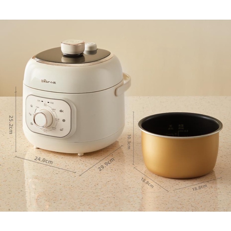 Nồi áp suất Bear 2L ninh hầm canh , nấu cháo , lẩu đa năng