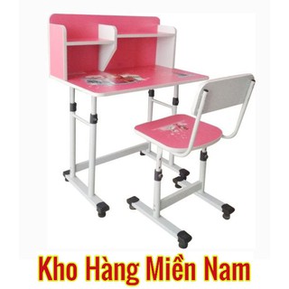 Bàn học sinh có giá sách cho bé gái hãng nội thất Xuân Hòa BHS 13-06A (Màu Hồng)