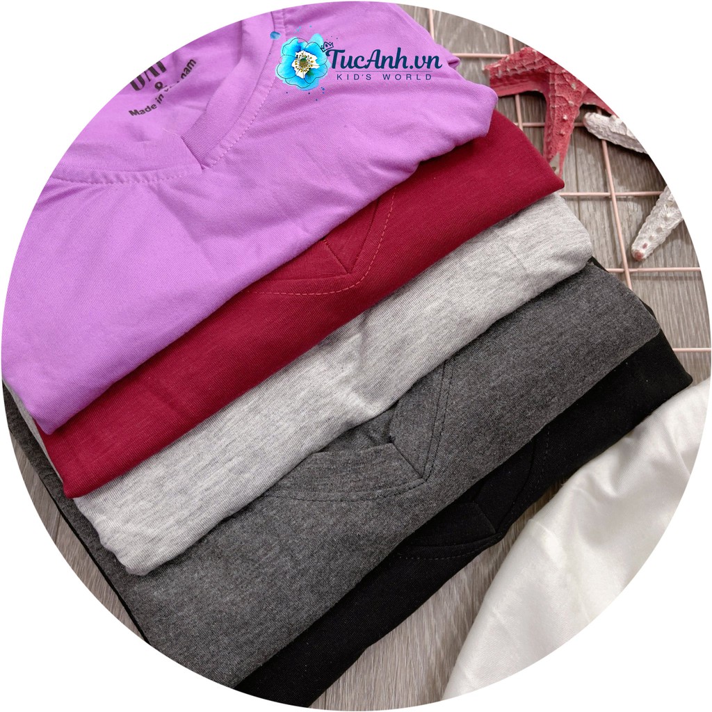 Áo Thun Cotton Trơn Ngắn Tay Nữ Nhiều Màu Cổ Tim, Áo Phông Cộc Tay Cổ V, Mềm Mịn Thoáng Mát - TucAnh | BigBuy360 - bigbuy360.vn