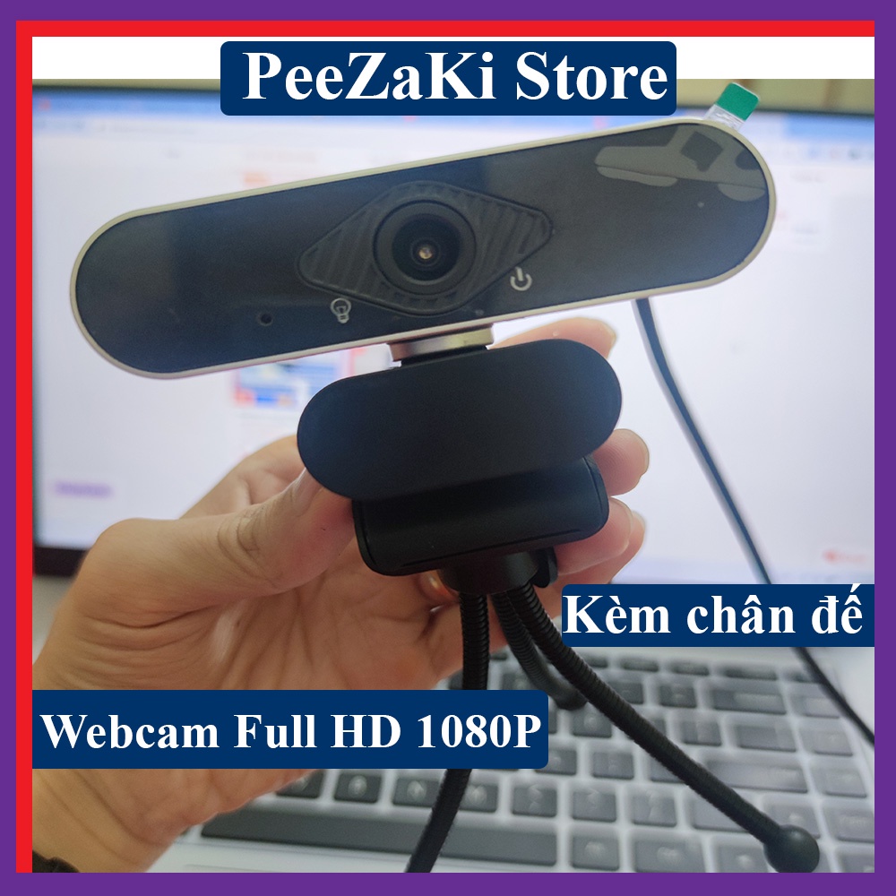 Webcam Full HD 1080P Có Mic dạy và học Online - kèm chân đế - cắm usb dùng ngay tiện lợi cho cả laptop và PC