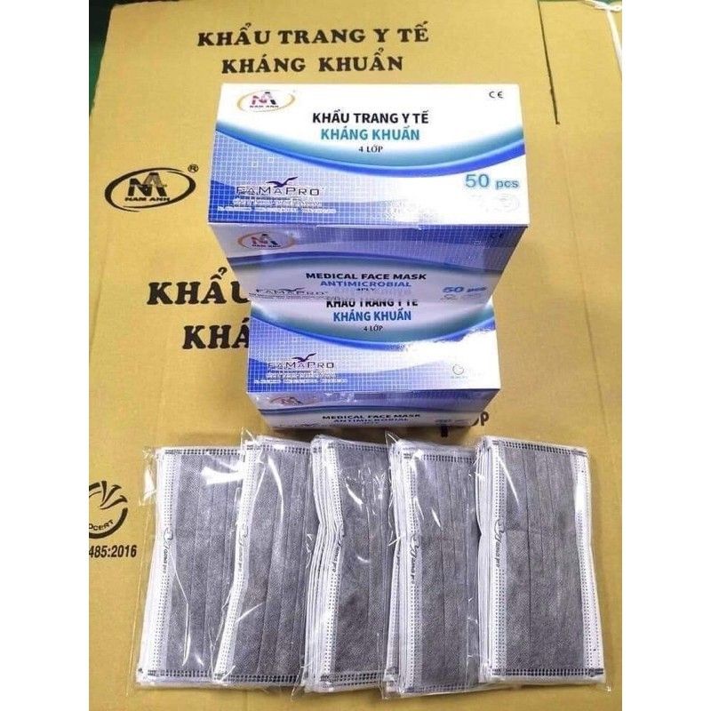 10 hộp khẩu trang y tế nam anh 4 lớp