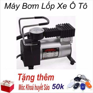 Máy Bơm Lốp Xe Ô Tô Nén Khí Dành Cho Xe Từ 4 Đến 16 Chỗ Tiện Dụng + Tặng Móc Khoá Huyết Sáo Thông Minh