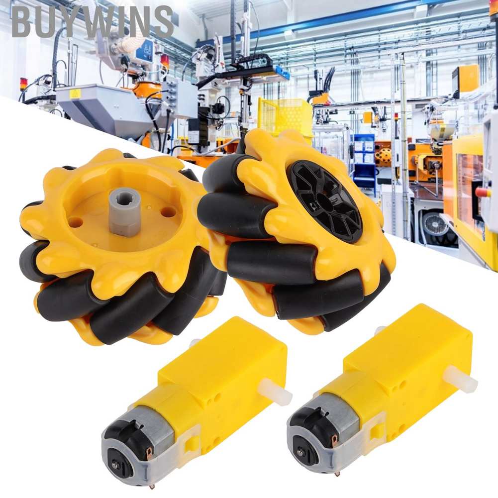 Buywins Mecanum Wheel + for Geared Motor Smart Robot Car Parts Toy