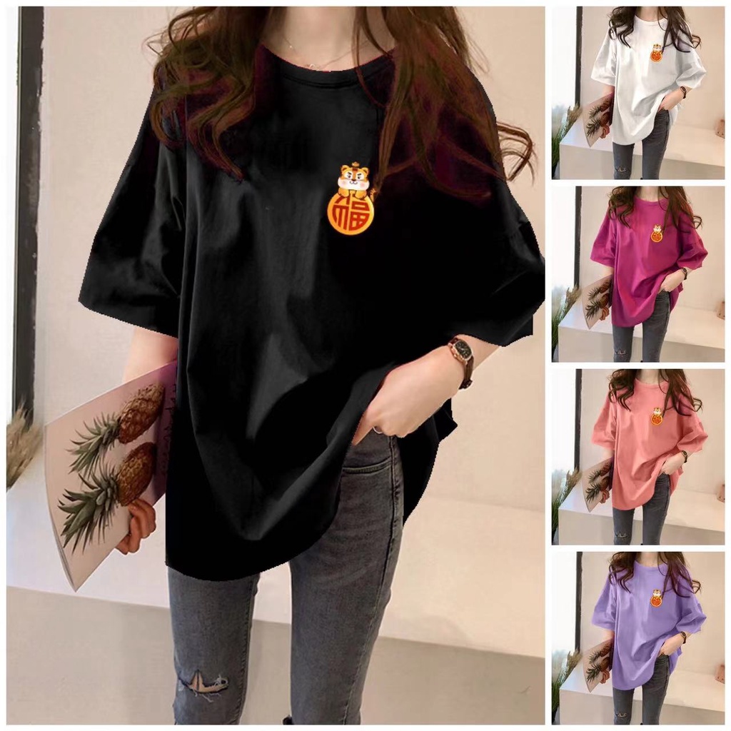 NRVP Áo thun tay ngắn cổ tròn in hình hổ năm mới Trung Hoa thời trang mùa hè cho nữ 2022