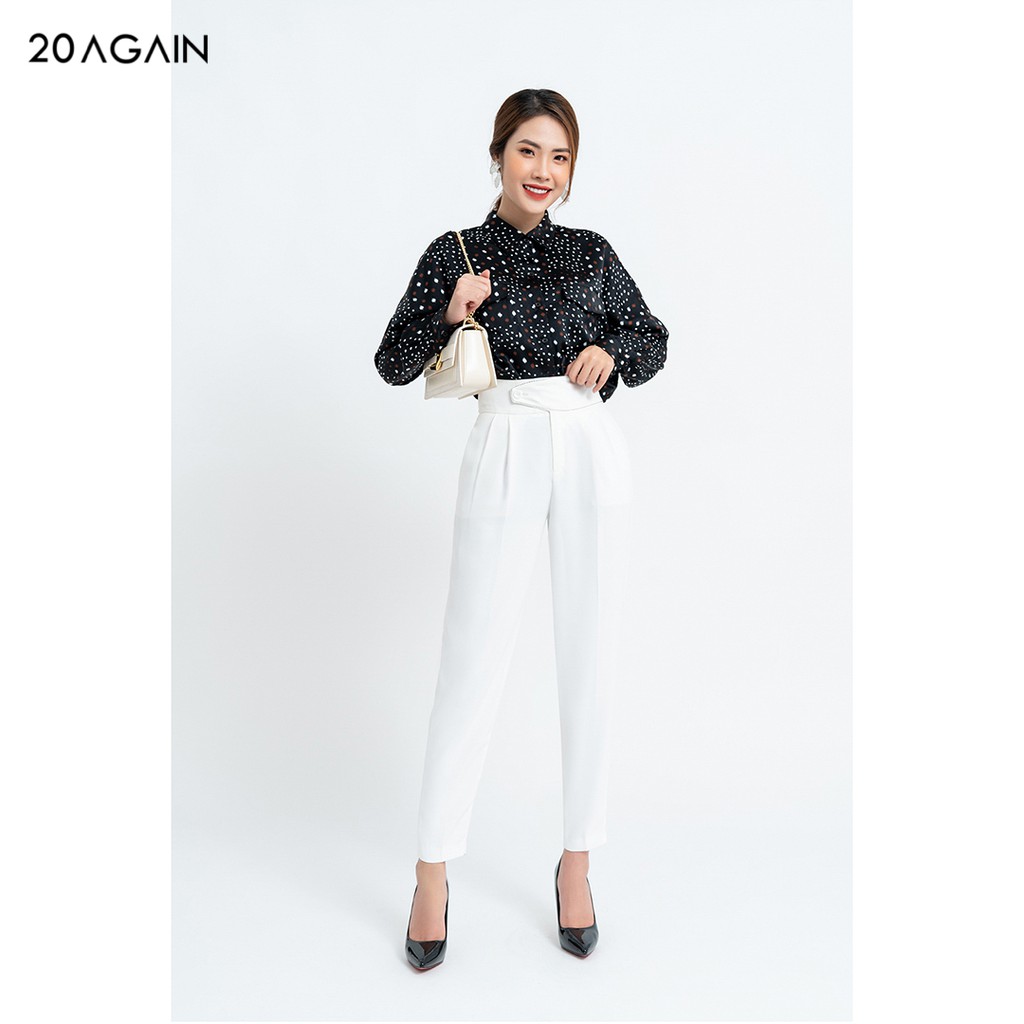 Quần tây nữ công sở 20AGAIN đủ màu, đủ size, chiết ly QAA0985