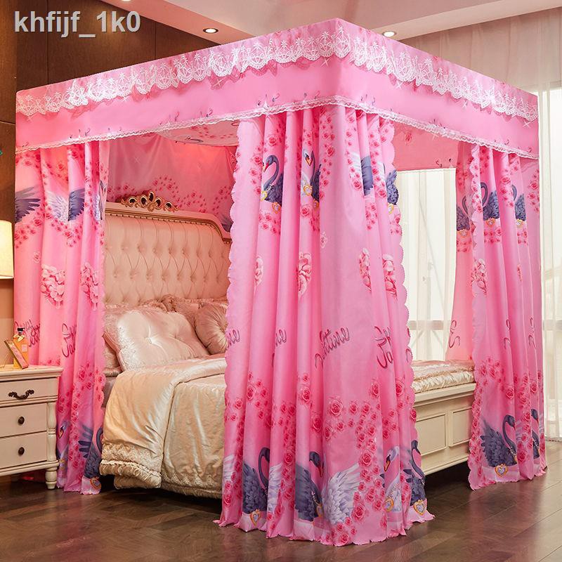 Gối & Nệm♈rèm vải che nắng cửa lưới chống muỗi ba hộ gia đình phòng ngủ trần bụi công chúa tích hợp khung chắn gi