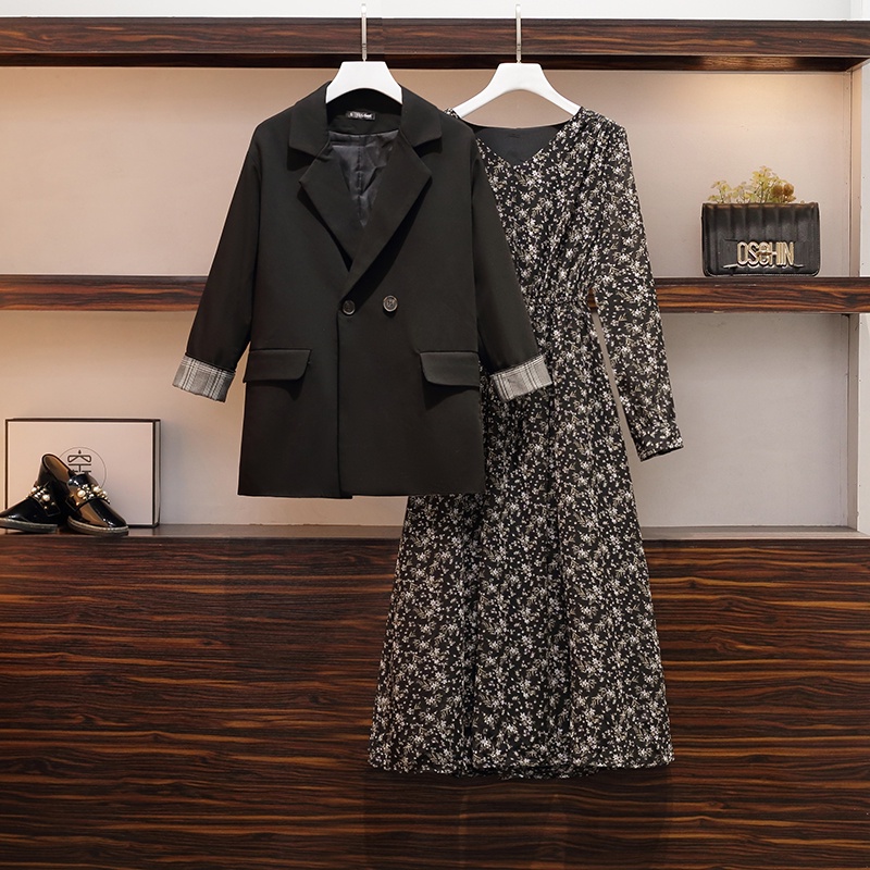 (AK016-Có video thật) Set áo blazer váy nữ hoa nhí bigsize (đủ size từ 40-85kg) | BigBuy360 - bigbuy360.vn