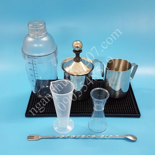 7 dụng cụ quầy pha chế  ( shaker 700ml in)