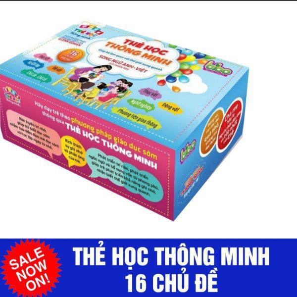 Thẻ Học Song Ngữ Việt Anh 16 Chủ Đề Cho Bé Thỏa Sức Khám Phá - 1 bộ gồm 416 thẻ có phiên âm chuẫn tiếng anh