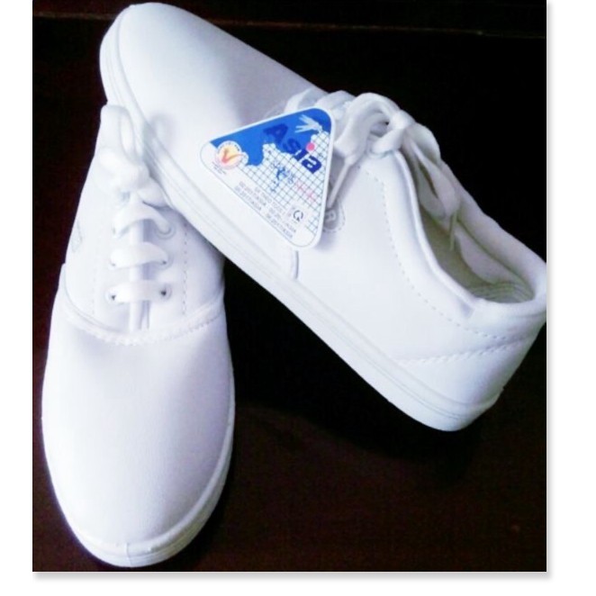 Giày thể thao, thể dục ASIA DA NỮ XI TRẮNG