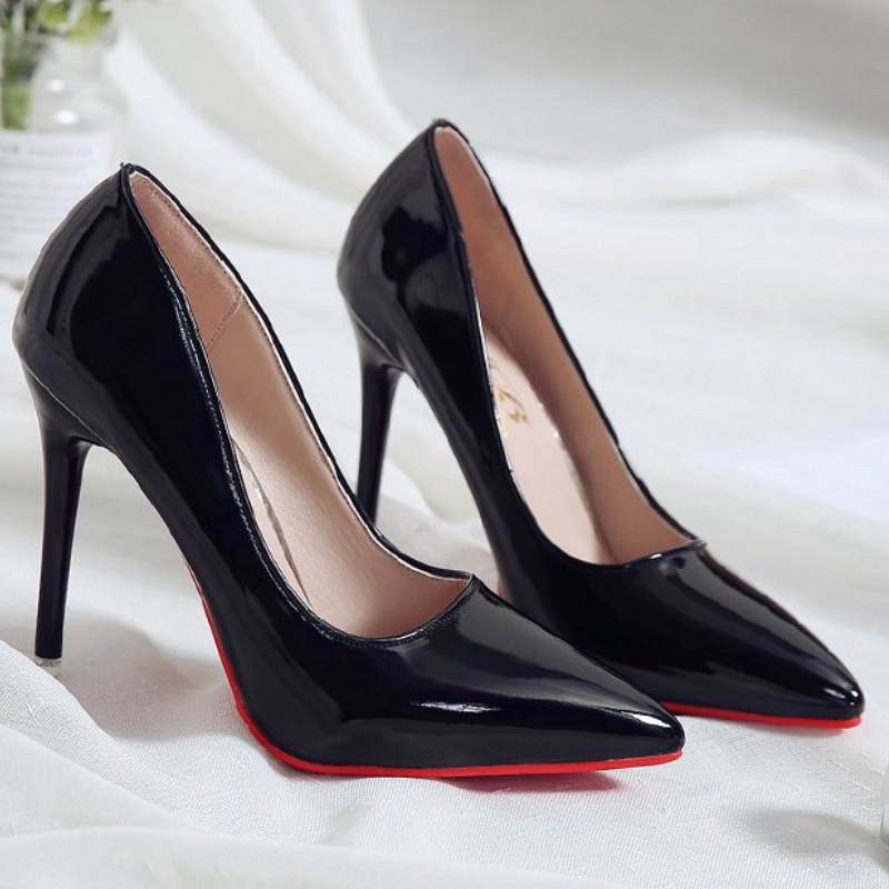 Giày Cao Gót 10cm Màu Đỏ Quyến Rũ Thoải Mái Thời Trang Cho Nữ