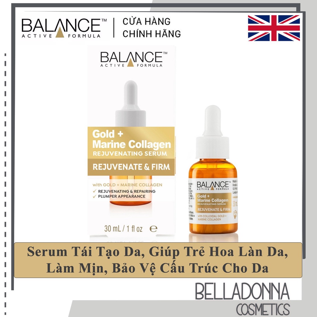 [CHÍNH HÃNG] Tinh Chất Dưỡng Da Căng Bóng, Ngừa Lão Hóa Balance Active Formula Gold+ Marine Collagen Rejuvenating Serum