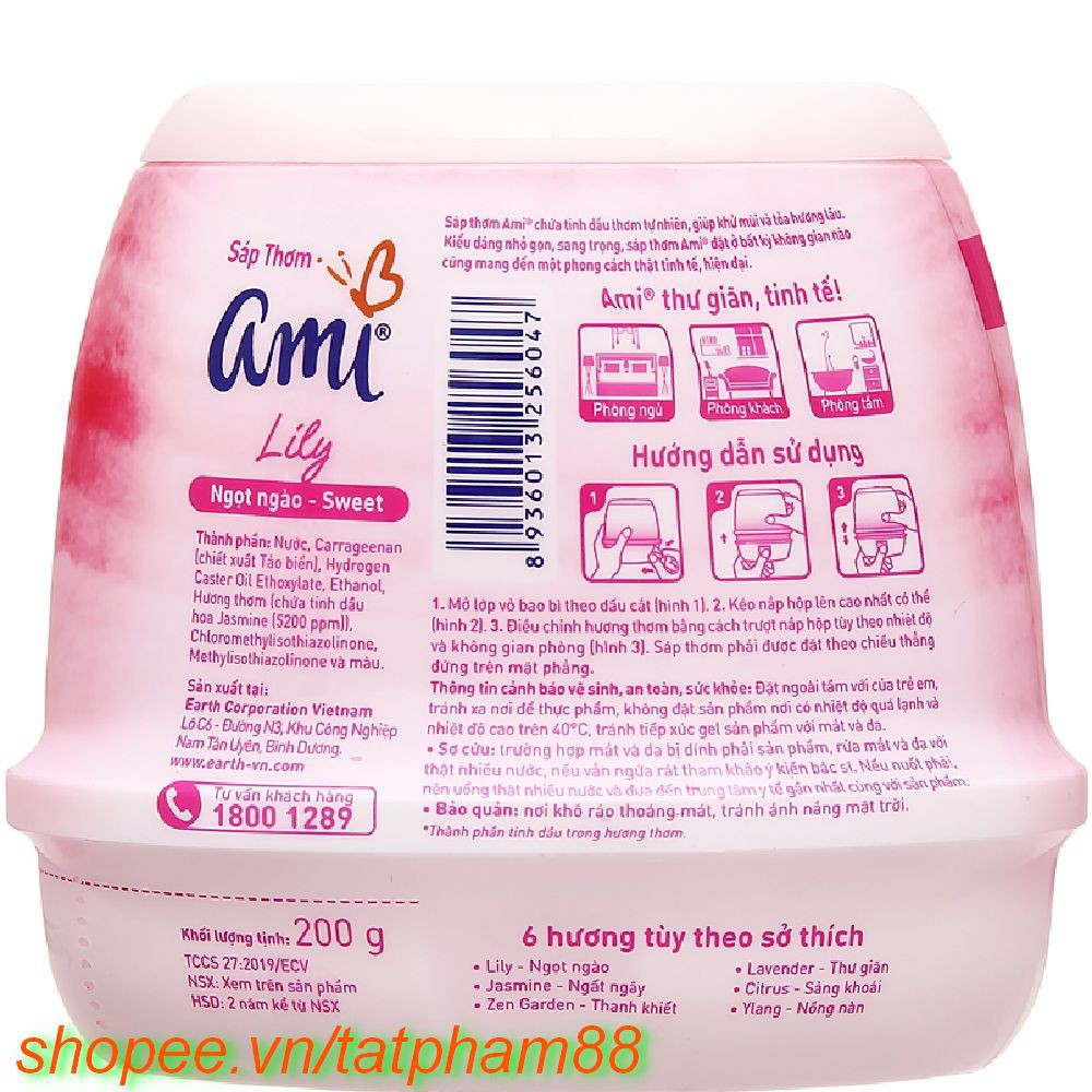 Sáp Thơm Phòng Ami 200G Hương Lily Ngọt Ngào, tatpham88 Chất Lượng Tạo Nên Niềm Tin.