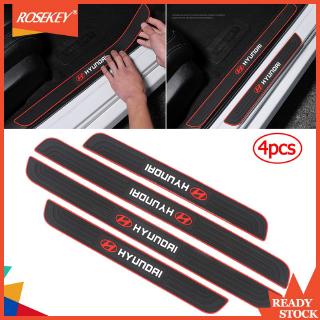 Set 4 Miếng Dán Chống Trầy Cho Bậc Cửa Xe Ô Tô Hyundai Elantra I10 I30 Ioniq Ix45 Yg022