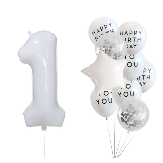 Set bóng số + bóng hình trang trí sinh nhật, chụp hình... đơn giản, dễ thương