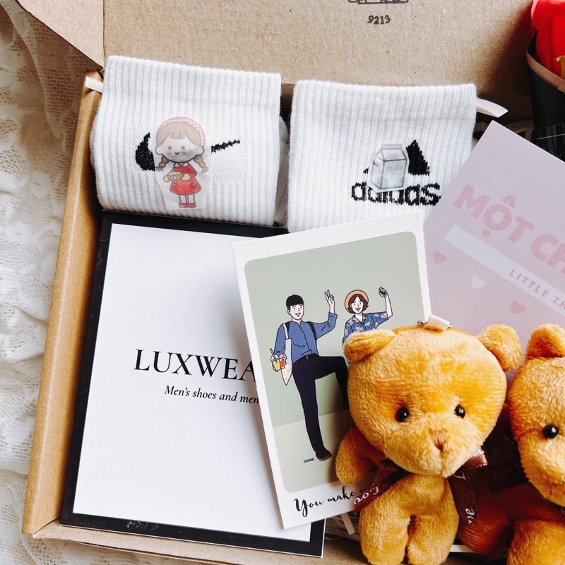 Set quà tặng Ví nam,gấu nâu đầy đủ tặng sinh nhật, Valentine, 6/4 dành cho bố, anh trai, người yêu - Một chút cute Shop