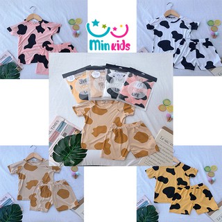 Bộ Quần Áo BÒ SỮA Cọc Tay Bé Trai Bé Gái [HOT TREND] Đồ Bộ Bò Sữa Tay Ngắn Cho Trẻ Em Chất Thun Thoáng Mát Mềm Mịn