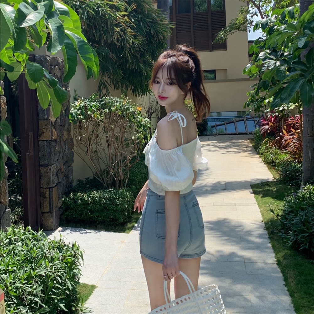 Porozi  Áo trễ vai  phong cách Hàn Quốc xinh xắn cho nữ