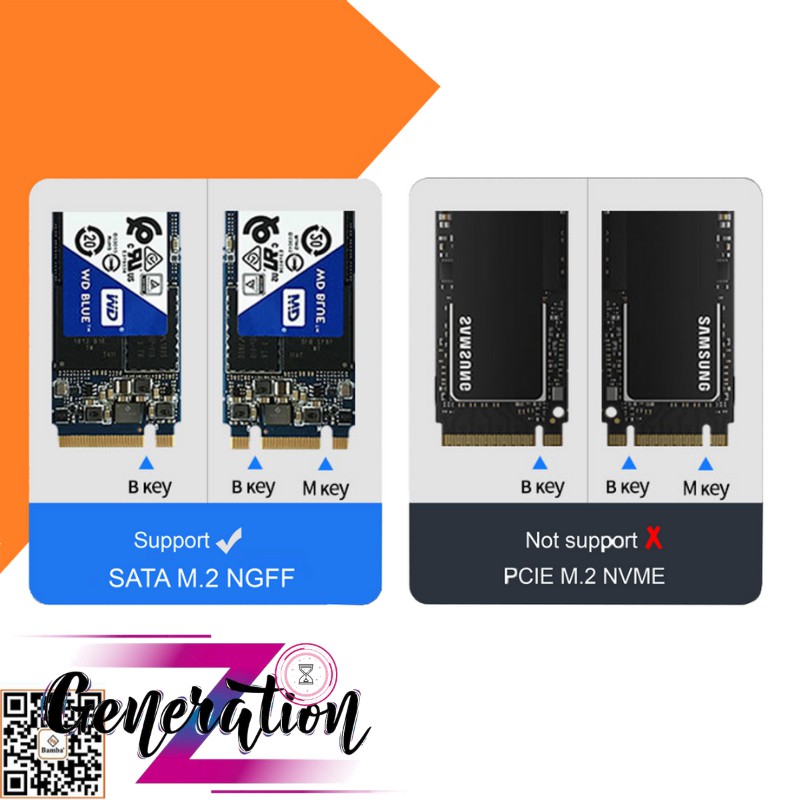 HỘP ĐỰNG Ổ CỨNG SSD M2(NGFF) RA SATA - BOX SSD M2(NGFF) RA SATA 3 BAMBA B3 - VỎ NHÔM