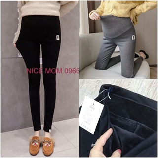 Quần bầu lót lông siêu ấm, quần nỉ bầu lót bông, quần legging bầu nỉ lót lông
