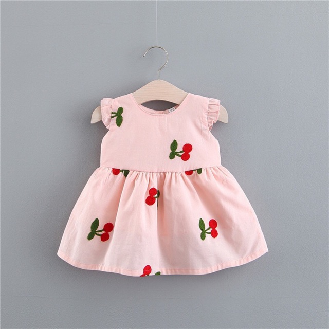 Đầm cherry baby doll cho bé