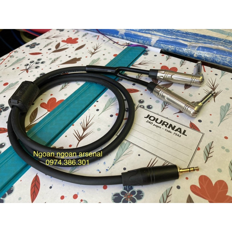 dây 3.5mm ra 2 đầu 6 ly(6.35mm)mono hàng chất lượng