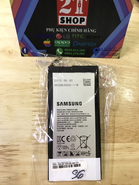 PIN GALAXY S6 CHÍNH HÃNG, DUNG LƯỢNG 2550MAH, EB-BG920ABE