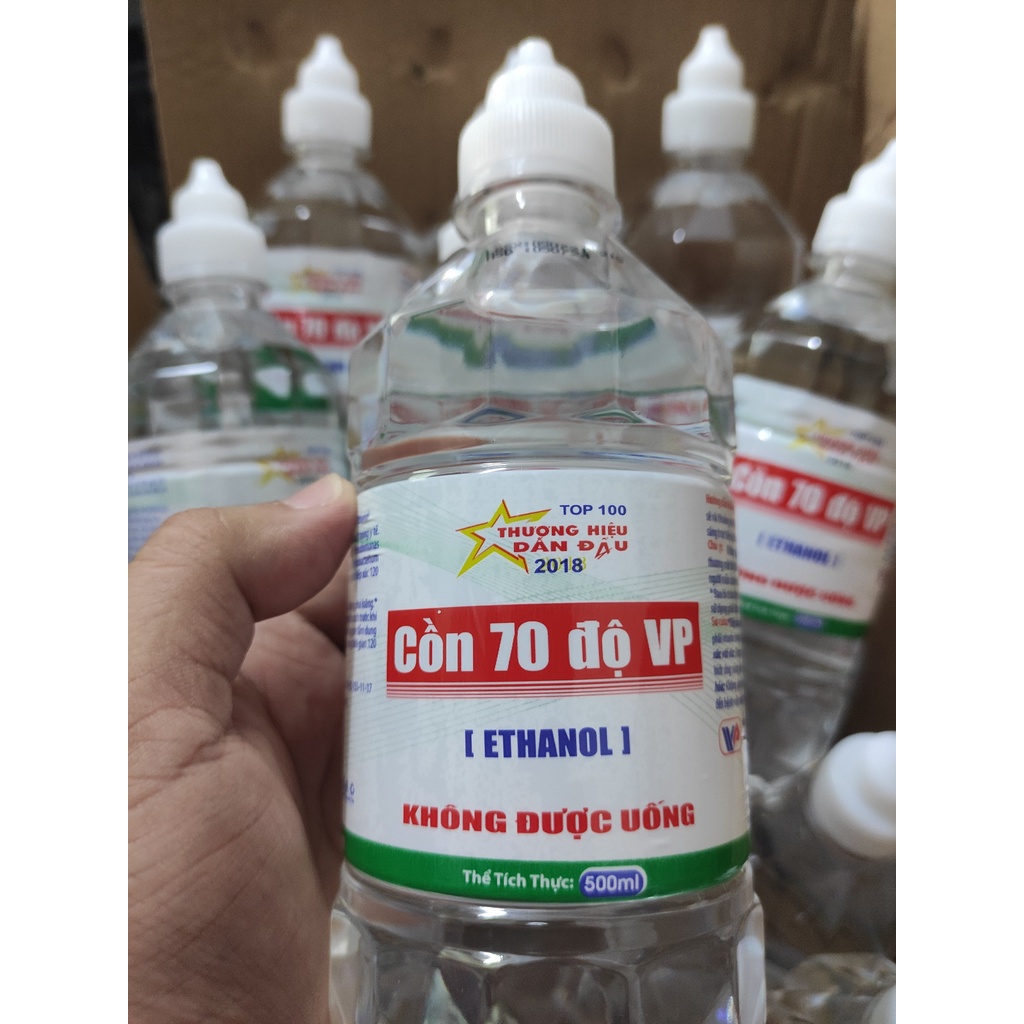 CỒN 70 ĐỘ VP Chai 500ml Không vòi xịt Diệt khuẩn Sát trùng vết thương Bảo vệ sức khỏe Sản xuất tại Việt Nam