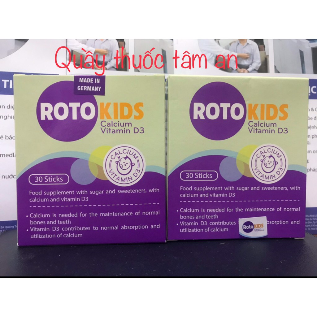 [ Kèm Quà Tặng] RotoKids Calcium 400mg + D3 Tăng cường hấp thu canxi tối đa ( hộp 30 gói ) | Thế Giới Skin Care