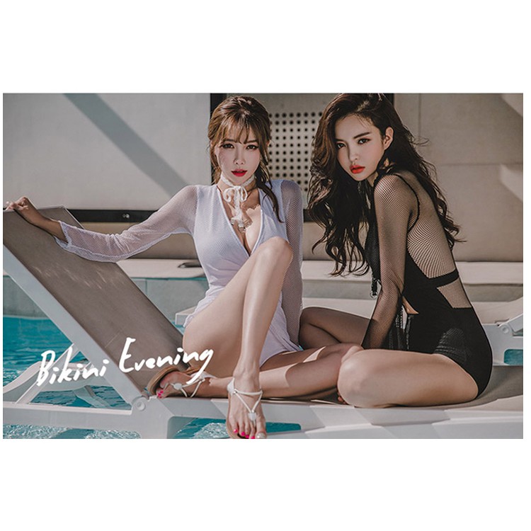 K CÓ SẴN - MONOKINI ĐEN TAY DÀI PHỐI LƯỚI QUYẾN RŨ áo tắm một mảnh dài tay sexy gợi cảm | BigBuy360 - bigbuy360.vn