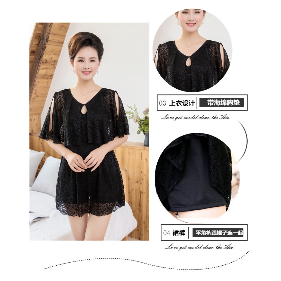 Bộ Đồ Bơi Tay Ngắn Kiểu Dáng Trẻ Trung Cho Phụ Nữ Trung Niên | BigBuy360 - bigbuy360.vn
