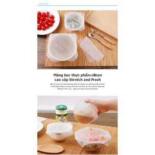 Bộ 4 Màng Bọc Thực Phẩm Silicon Stretch&Fresh