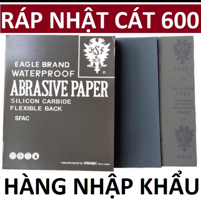 5 tờ giấy nhám Nhật 600 đen , 5 tờ giấy ráp chà xe máy, ô tô KOVAX , Nhập khẩu Nhật Bản