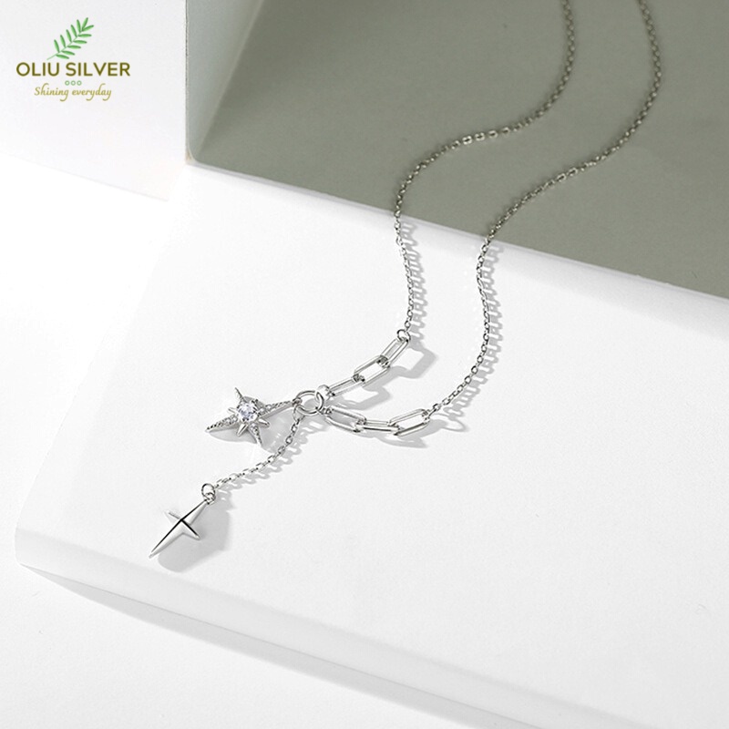 Dây Chuyền Bạc S925 Chuỗi Sao Bling Galaxy Xinh Xắn | Vòng Cổ Nữ Trang Sức Bạc 925