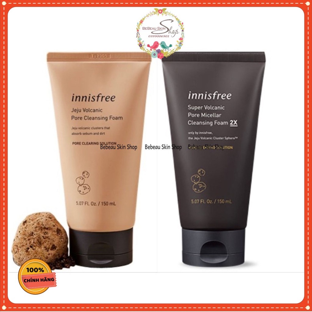 SỮA RỬA MẶT INNISFREE JEJU VOLCANIC PORE CLEASING FOAM 2X + SCRUB FOAM