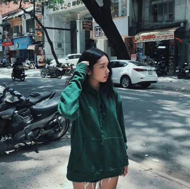 Áo hoodie trơn tay dài nỉ basic unisex