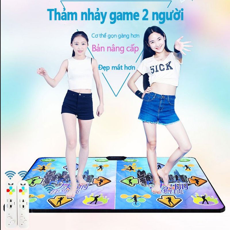 Thảm nhảy thông minh chơi game, tập yoga kết nối tivi bản tieng anh pro 2 người chơi phiên bản tiếng anh