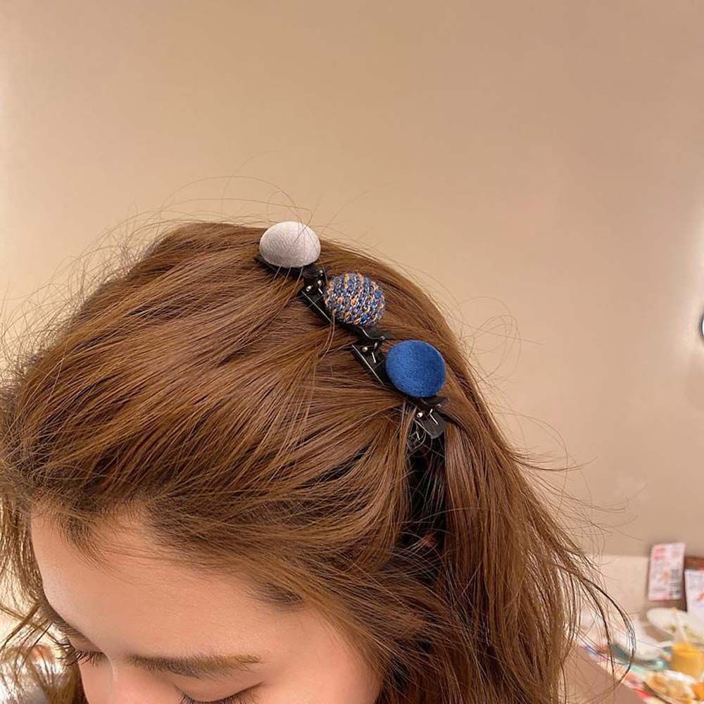 Kẹp tóc đính bóng lông nhiều màu phong cách Hàn Quốc thời trang cho nữ