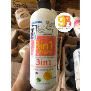 Sữa tắm 3 trong 1 cho chó mèo forcans hàn quốc 550ml